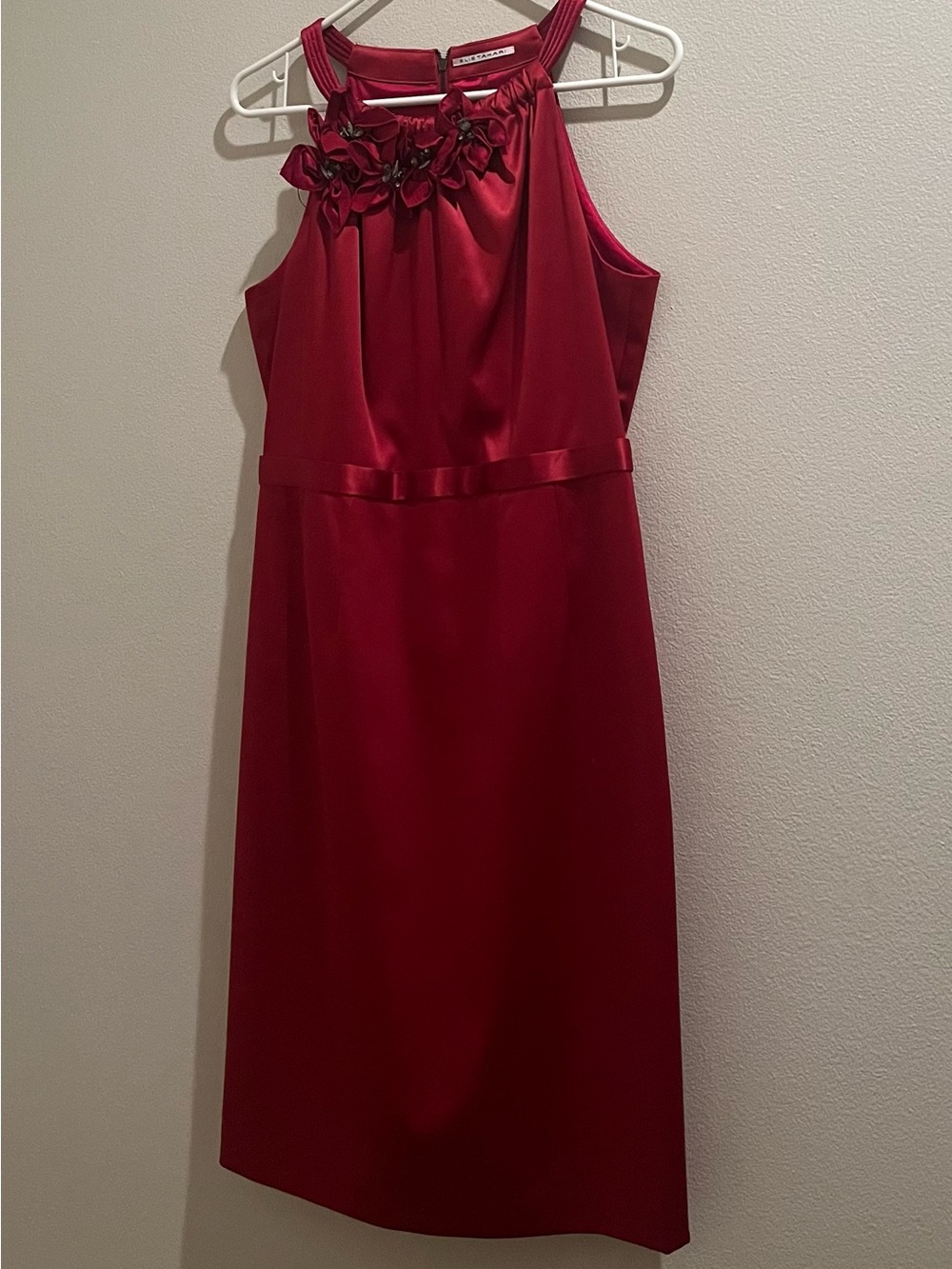 Girls' Red Floral Halter Dress